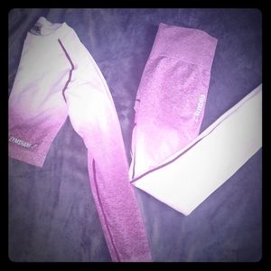 Ombre gymshark leggings and crop top